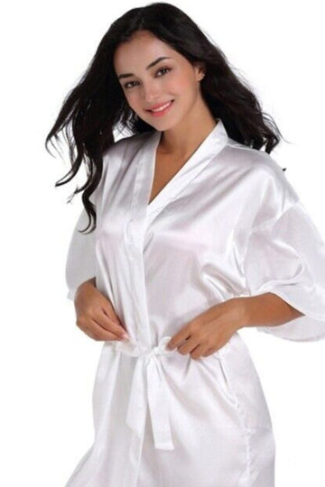 White Silk Night Robe