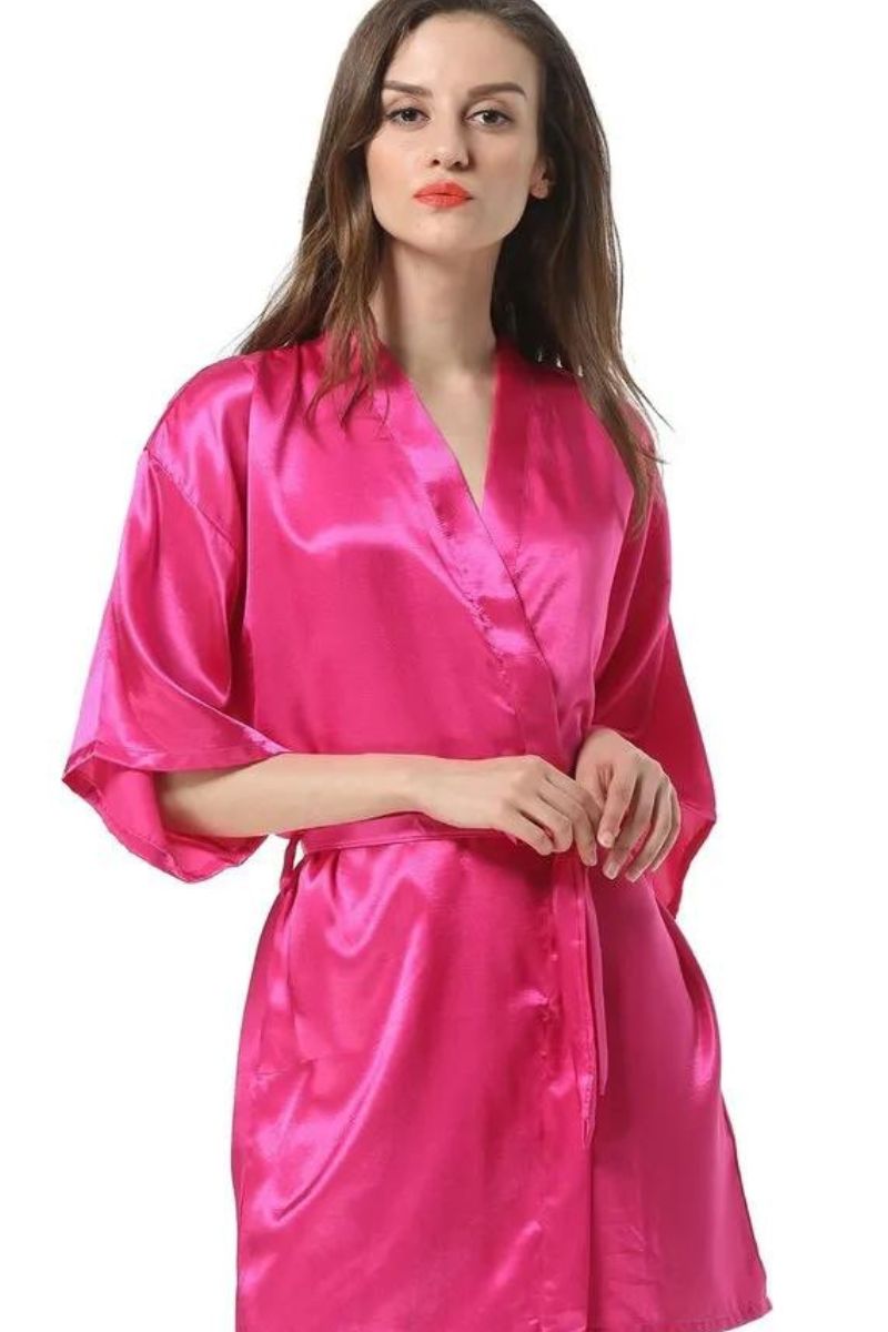 Magenta Silk Night Robe