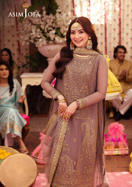 Asim Jofa Embroidered Chiffon 3pc Dress